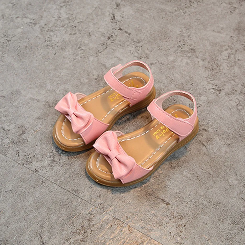 Newest kids sandals Summer Kids Shoes Children Magic Hook Beach Sandals Fashion Bowknot Girls Flat Pricness Shoes Dropshipping