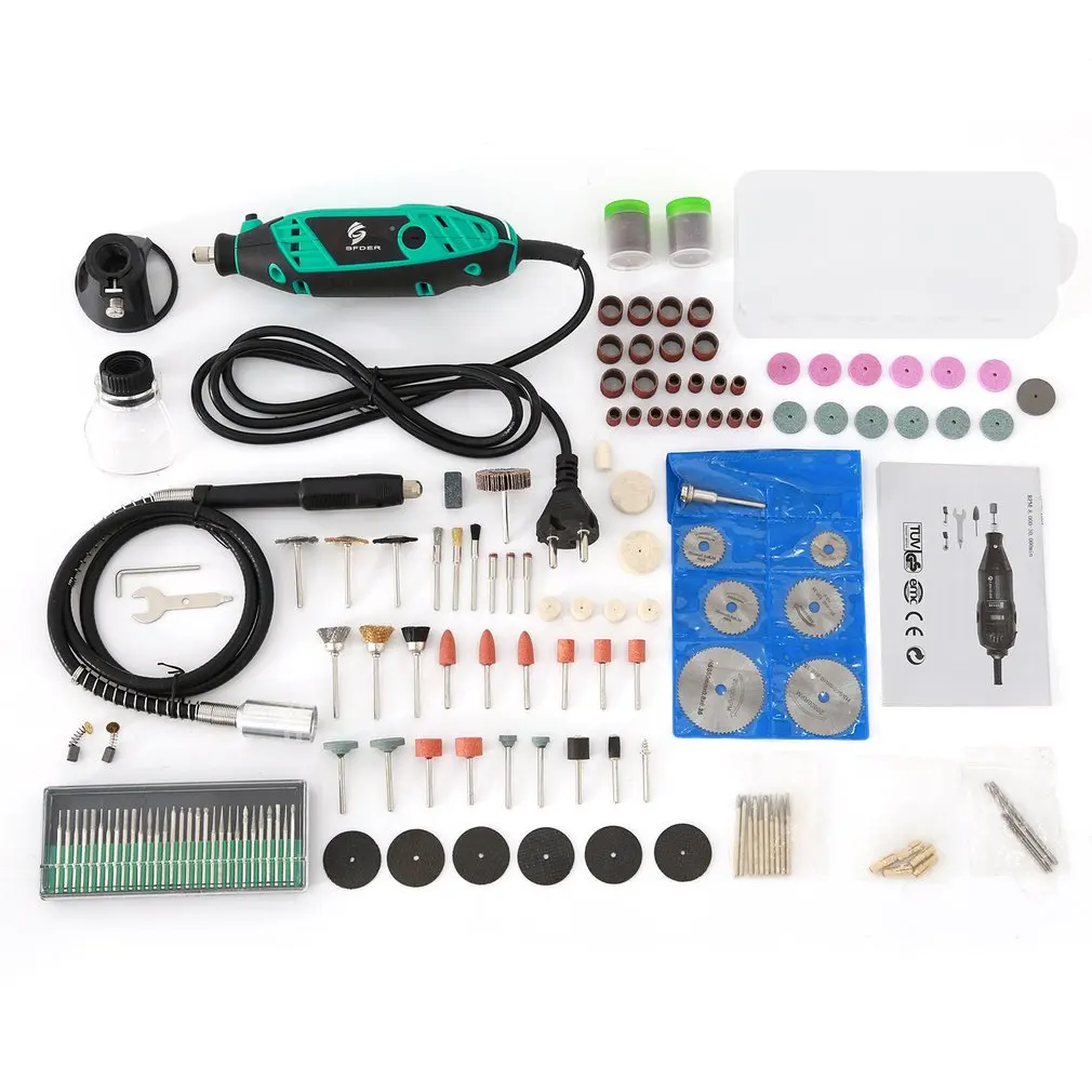 

Rotary Tool 130W Straight Handle Drill Electric Grinder Engraving Pen DIY Polishing Machine Variable Speed with Accessories