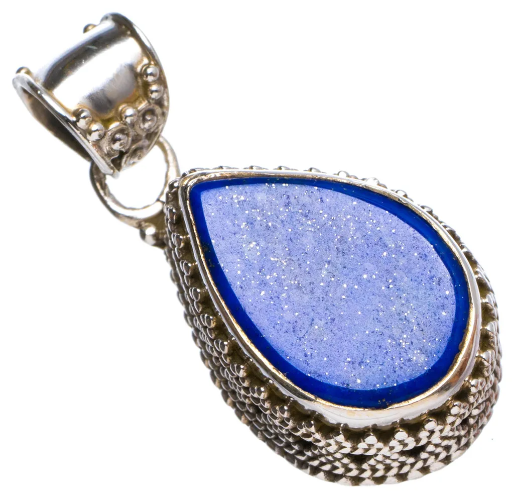 

Natural Lapis Lazuli Handmade Unique 925 Sterling Silver Pendant 1.25" X1127