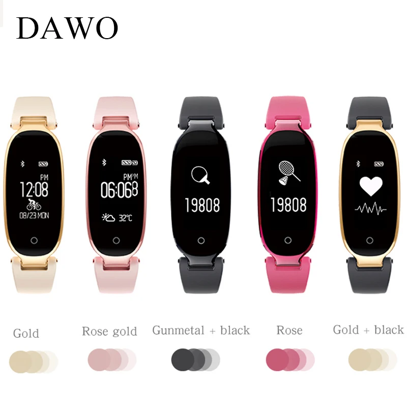 

DAWO Waterproof Bluetooth S3 Smart Watch Fashion Women Ladies Heart Rate Monitor Fitness Tracker Smartwatch 2018 for Android IOS