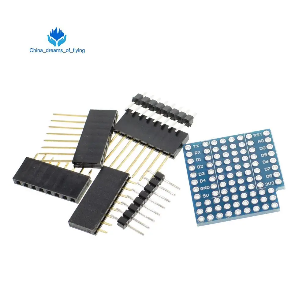 

ProtoBoard Shield for D1 mini double sided perf board Compatible