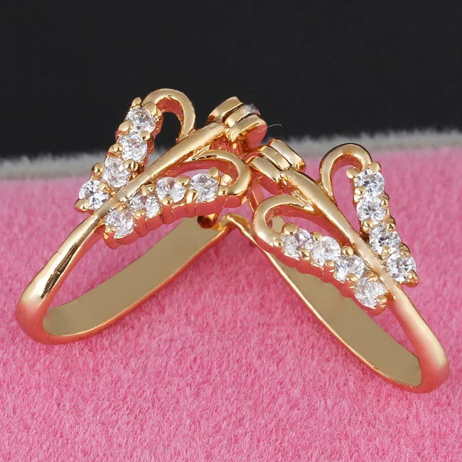 

GUSSIARRO Wholesale Delicate Butterfly Gold-Color Clear Round Cubic Zirconia Hoop Women Earrings No Nickel