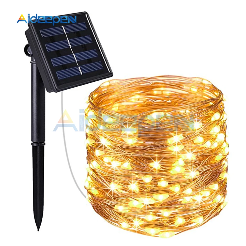 10m LED Outdoor Solar Lamp 100 LEDs String Lights Fairy Holiday Christmas Party Garland Garden Waterproof | Дом и сад