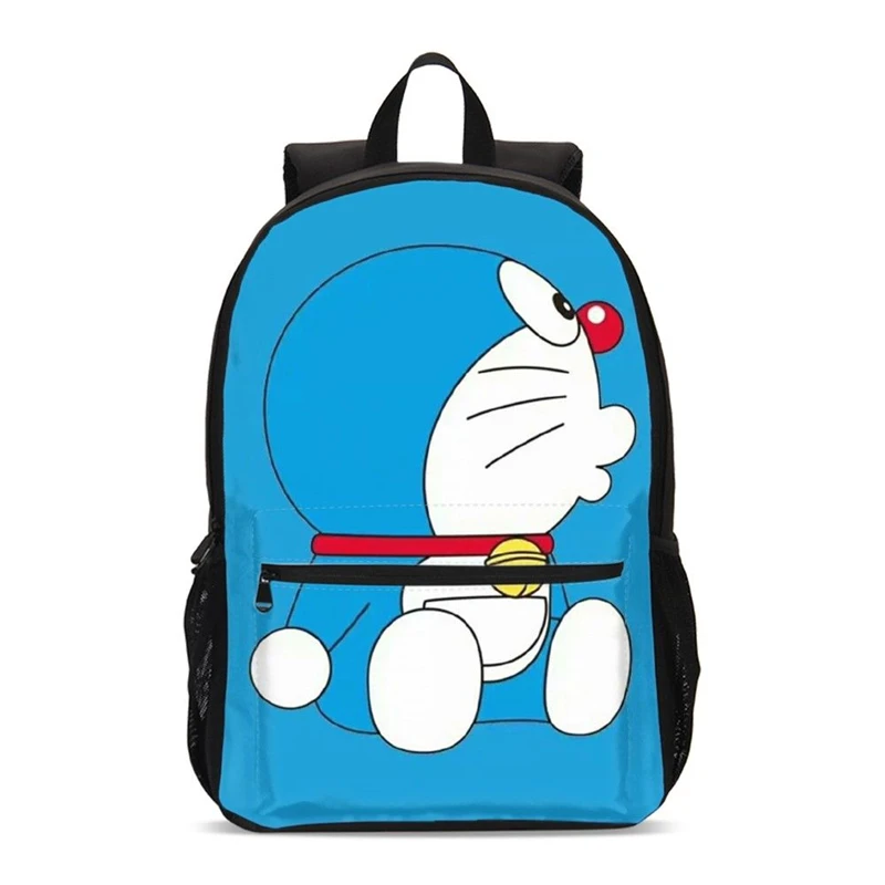 Новые школьные сумки 3D принты Doraemon школьный рюкзак для девочек мальчиков ортопедический школьный рюкзак рюкзаки Детский Школьный рюкзак Прямая - Цвет: Небесно-голубой