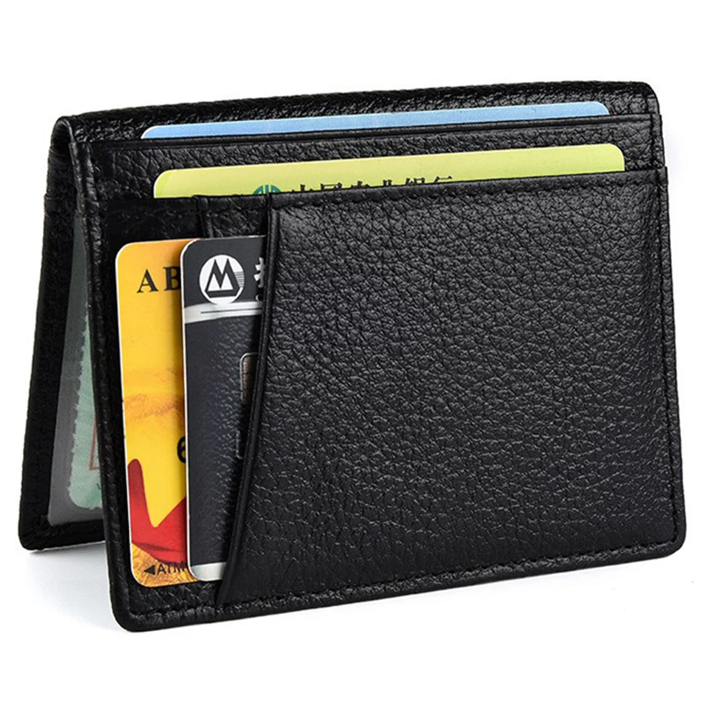 

Soft Card Holder Men Wallet Multi Slot PU Leather Business Exquisite Slim Thin Foldable ID Case Fashion Money Coin Mini Purse