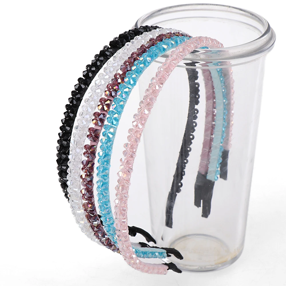 1Pcs Charm Crystal Metal Headband for Women Girl Lady Braiders Headwear Hairband Hair Band