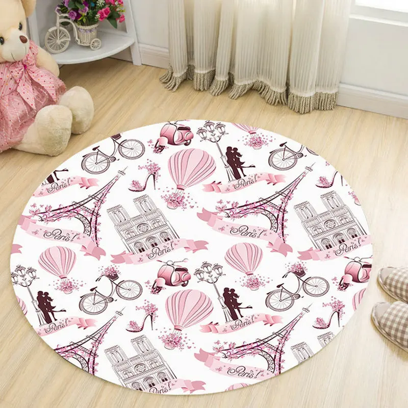 Creative Pattern Girl Printed Soft Carpets Anti-slip Rugs Computer Chair Mat Floor Mat for Home Kids Room Round Carpet Creative Pattern Girl Printed Soft Carpets Anti-slip Rugs Computer Chair Mat Floor Mat for Home Kids Room Round Carpet