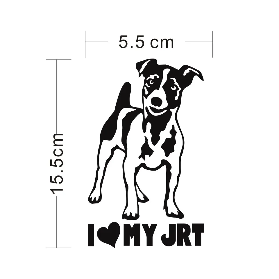 Cunymagos JACK RUSSELL TERRIER Vinyl Decal Sticker Dog Puppy Love Car Sticker BlackSliver 15.5CM9 (3)