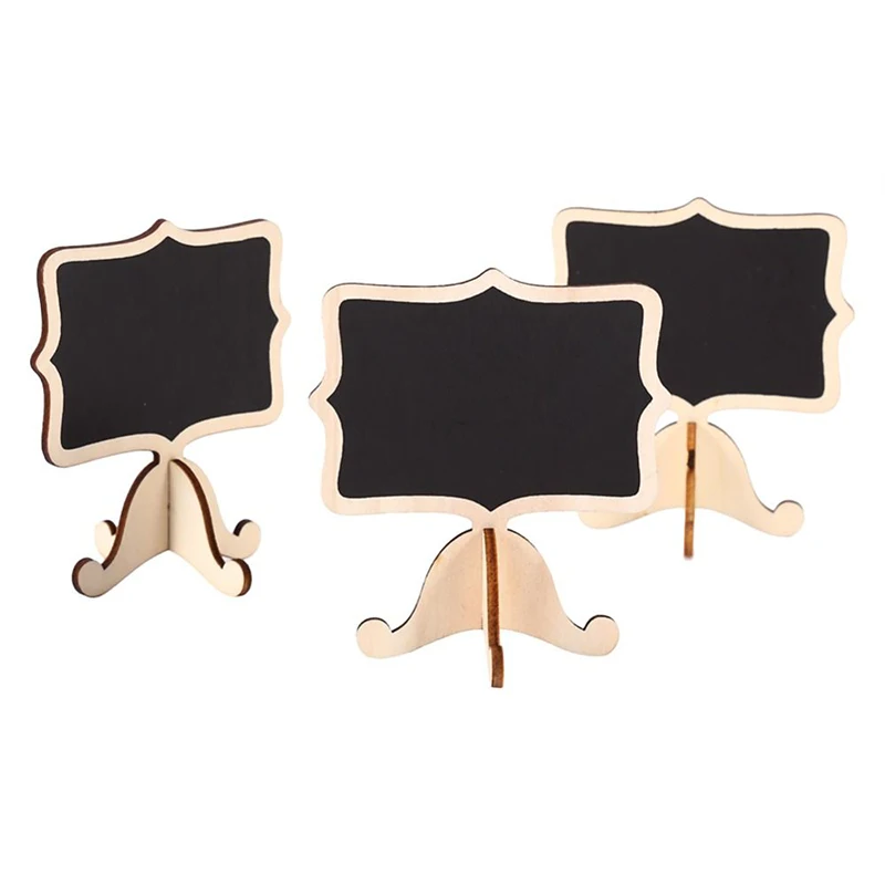 

10Pcs/bag Mini Lace Blackboard 83x60mm Chalkboard Wooden Blackboard Price Stand For New Year Party Christmas Wedding Decoration