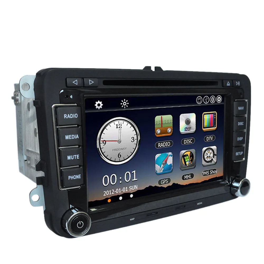 

Universal Car 7" 1080P DVD Player GPS Navigation BT Car Radio 2 Din in Dash PC Stereo Head Unit for VW Golf 5+Free Map+Free Card