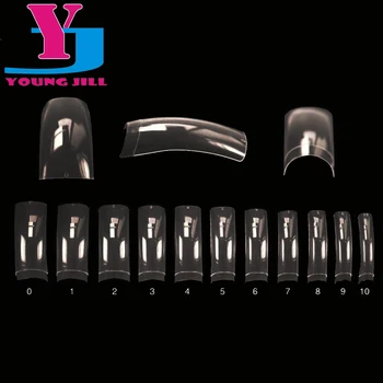 

500 PCS Clear False Acrylic Art Nails UV Gel Half French Nail Tips Tools Salon Makeup Set Decorated Transparent Fake Nail