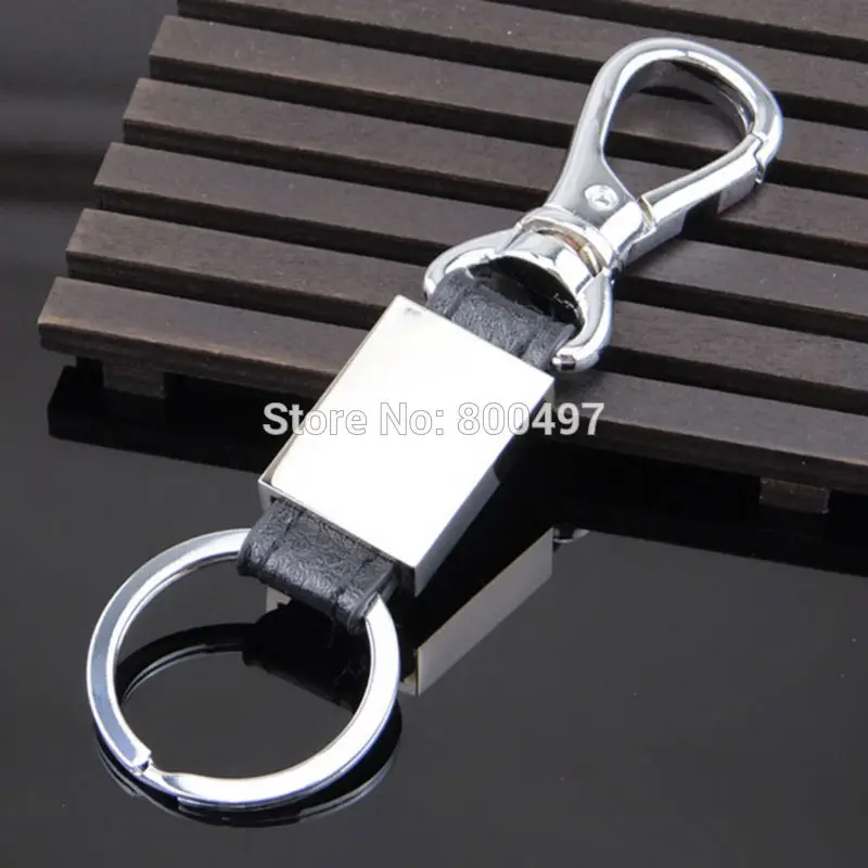 Brand New Car styling Metal Zinc Alloy Leather Key Ring Keychain