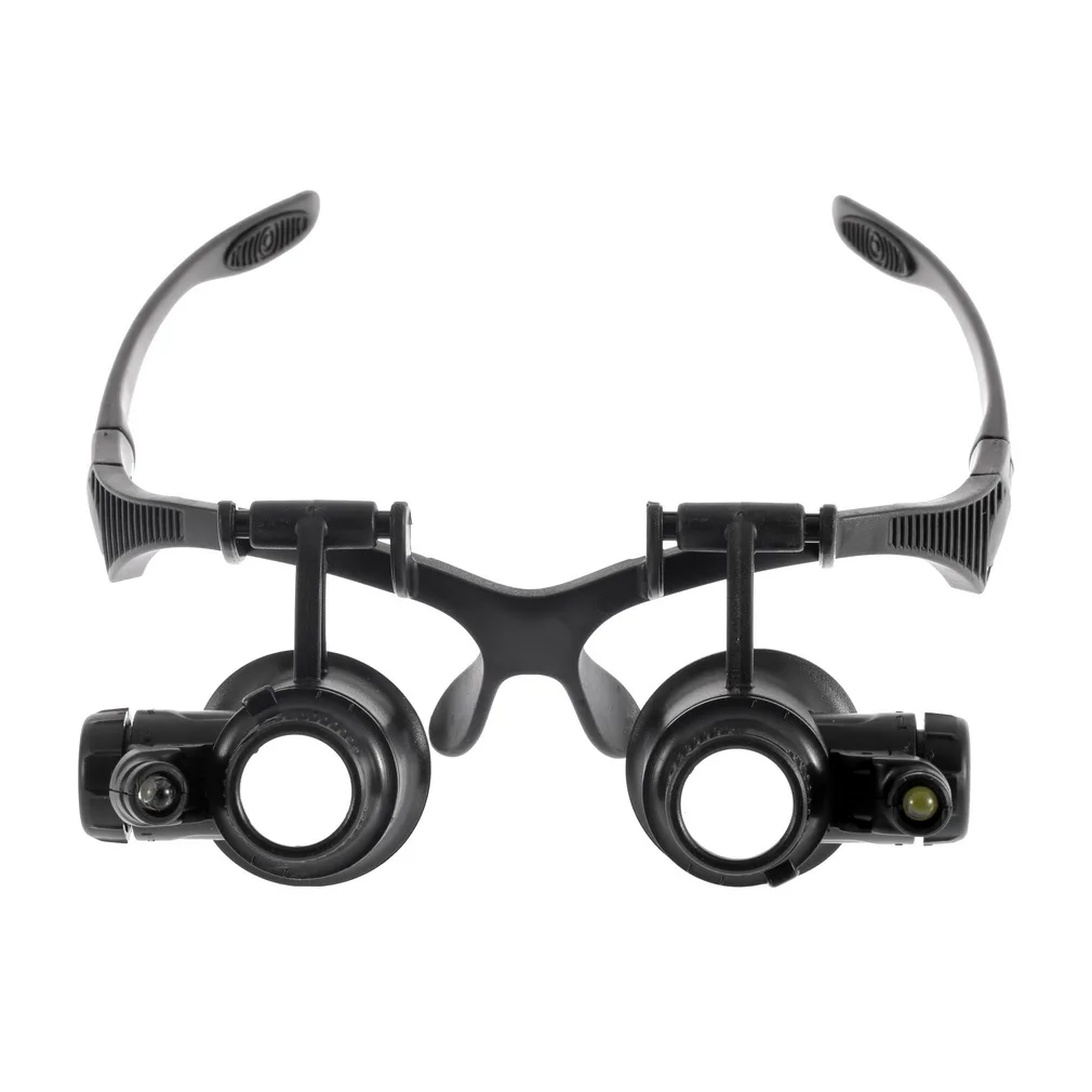 10X 15X 20X 25X светодиодный Лупа двойной глаз очки с лупой объектив ювелирное рыболовное увеличительное стекло для ремонта часов измерительные инструменты Горячая Распродажа