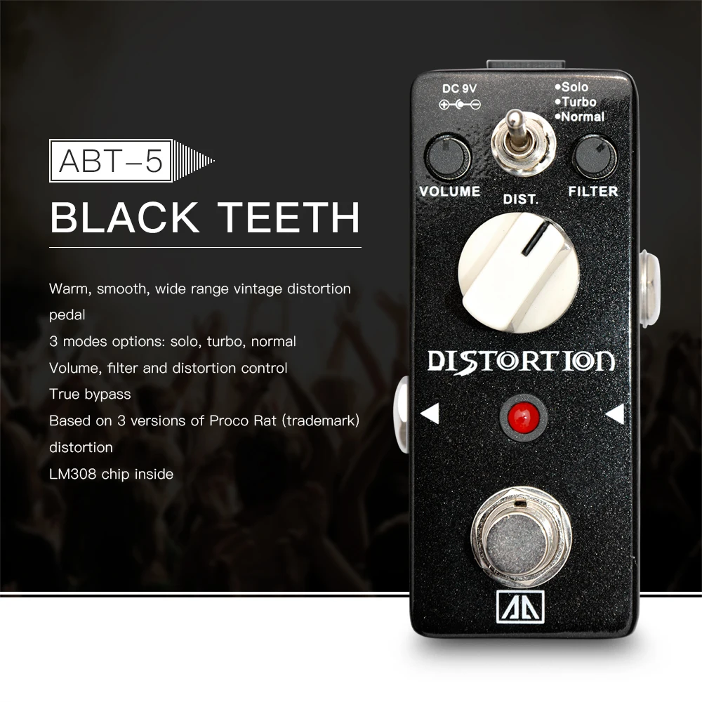 AROMA ABT-5 Classic Distortion Guitar Effect Pedal Warm Smooth Wide Range Distortion Sound, True Bypass, Base on Proco Rat AROMA ABT-5 Classic Distortion Guitar Effect Pedal Warm Smooth Wide Range Distortion Sound, True Bypass, Base on Proco Rat
