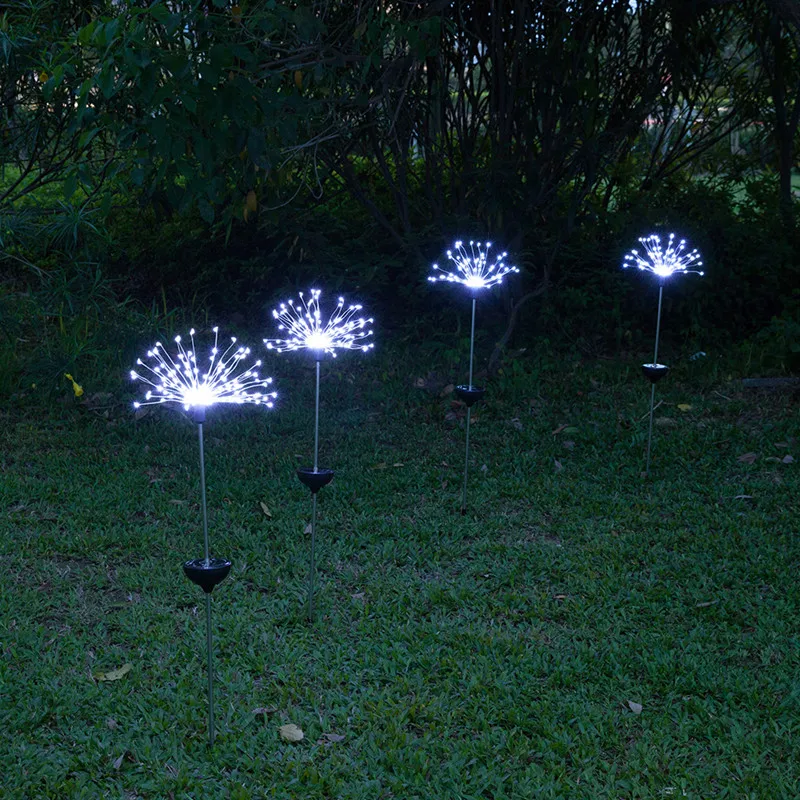 Солнечный фейерверк свет 150led открытый фейерверк солнечное декоративное освещение сада для дорожек двора рождественские украшения вечеринки