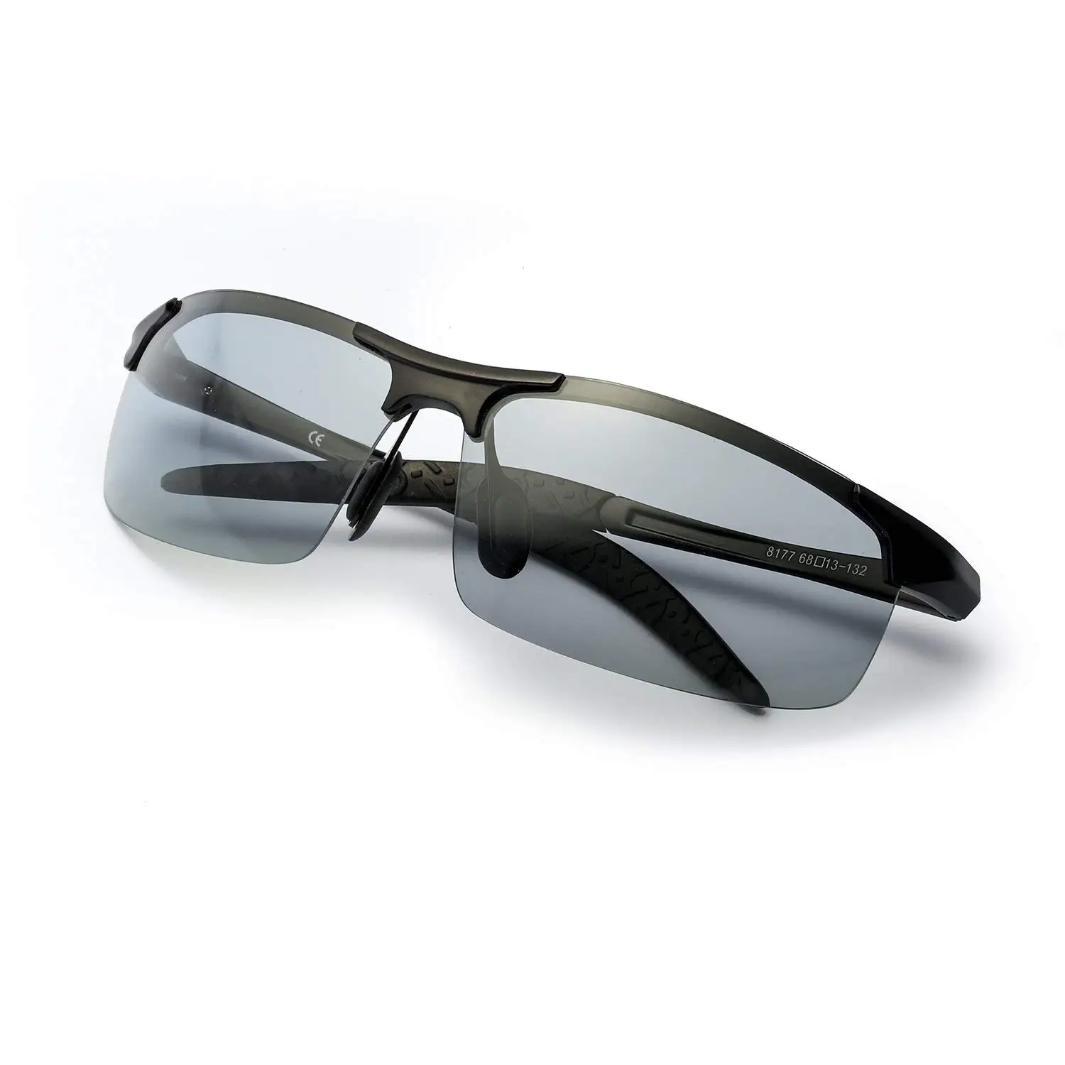 Billige 2019 photochrome Polarisierte Semi Randlose Sonnenbrille Fahrer Reiter Sport Goggle Chameleon Ändern farbe Gläser Männer Frauen 8177