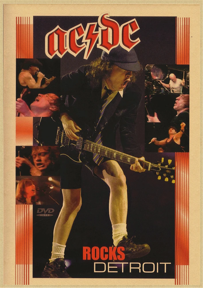 Рок-Группа ACDC Malcolm Angus крафт-бумага винтажный настенный плакат стикер