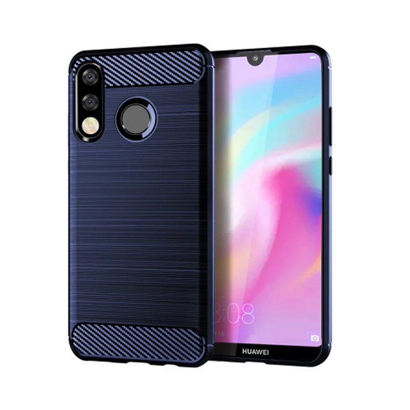 Новый чехол для телефона Huawei P30 Lite мягкий силиконовый матовый из углеродного