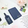Fashion Monogrammed Initial Letters Unisex Saffiano Leather Passport Holder Luggage Tag Passport Cover Set Travel Accessorries 2
