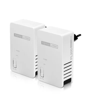 

TOTOLINK Powerline Ethernet Adapter KIT PL200X2 200Mbps HomePlug AV200 PLC Adapters 300 Square Meters Signal Of Coverage