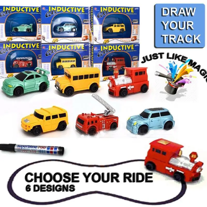 

Inductive Tank Toy Automatic Novelty Follow-Line You Draw Car(Random Style) Shop-Truck Classic Car Toys for Kids Gift