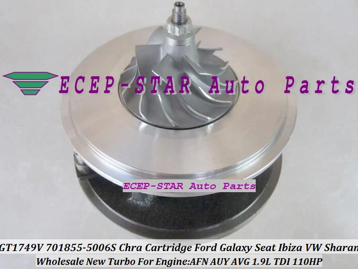 GT1749V 701855-5006S Turbo CHRA Cartridge Turbocharger Core Galaxy Seat Ibiza Volkswagen VW Sharan AFN AUY AVG 1.9L TDI 110HP (5)
