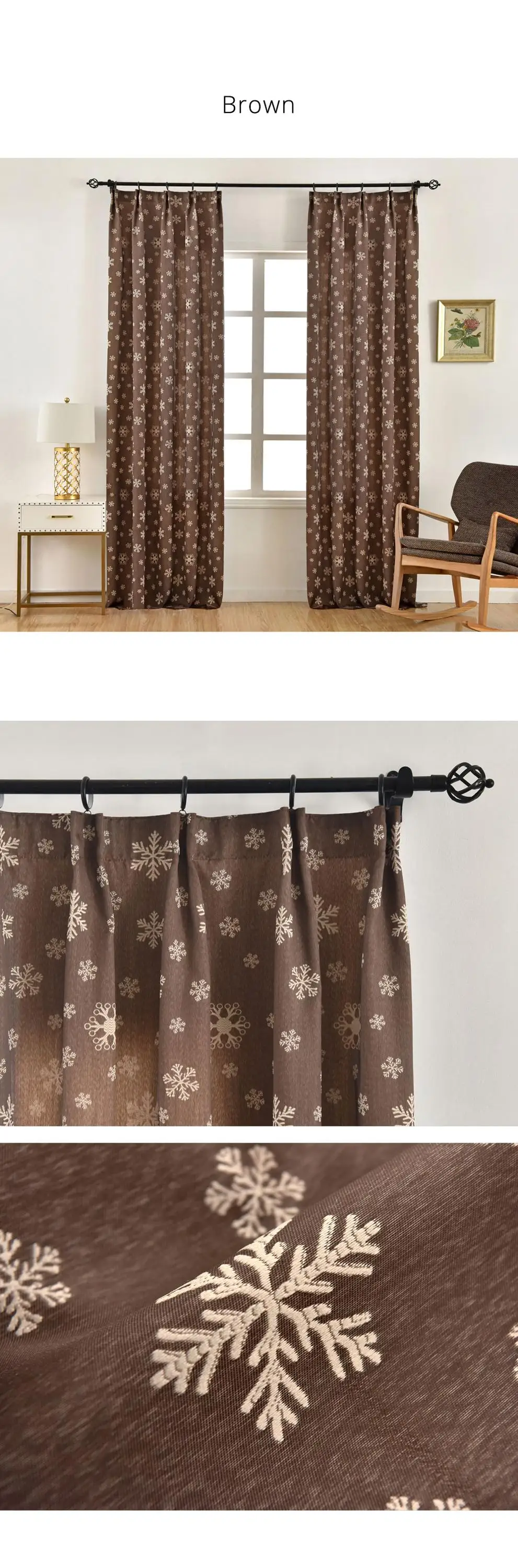 smt607_NAPEARL Snow Jacquard Semi Shade Curtain for Bedroom Window Fantasy Dream Elegant Drop Fabric High Quality Fabric Floral Drapes (3)