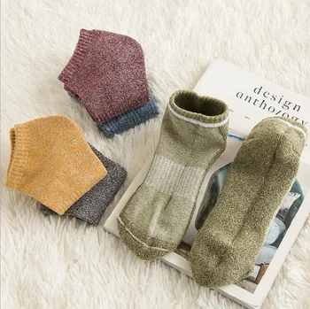

ankle socks casual Polyester cotton elastic short for spring autumn winter Men Man Male Boy thicken terry bottom warm