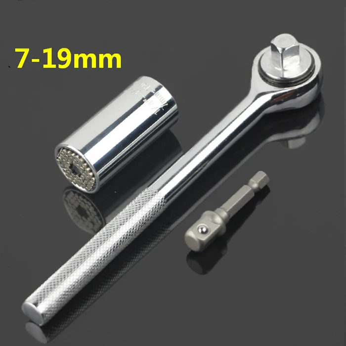 

Multi Function Socket Wrench Head 7-19mm Power Drill Adapter Car Universal Sleeve Ratchet Wrench Hand Tools
