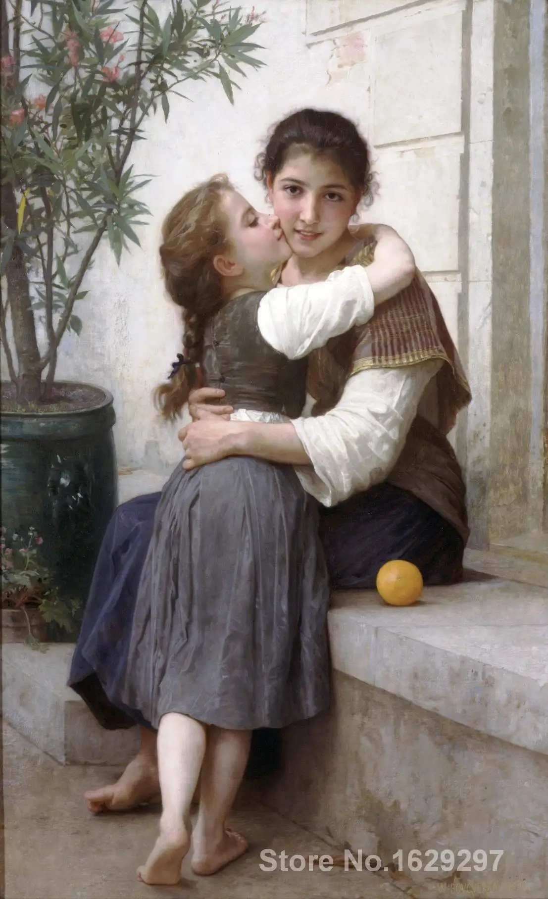 

A Little Coaxing William Adolphe Bouguereau painting for bedroom decoration High quality