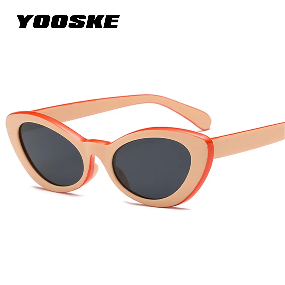YOOSKE маленькие овальные солнцезащитные очки кошачий глаз женские ретро очки черные красные желтые солнцезащитные очки для женщин винтажные солнцезащитные очки Летний стиль