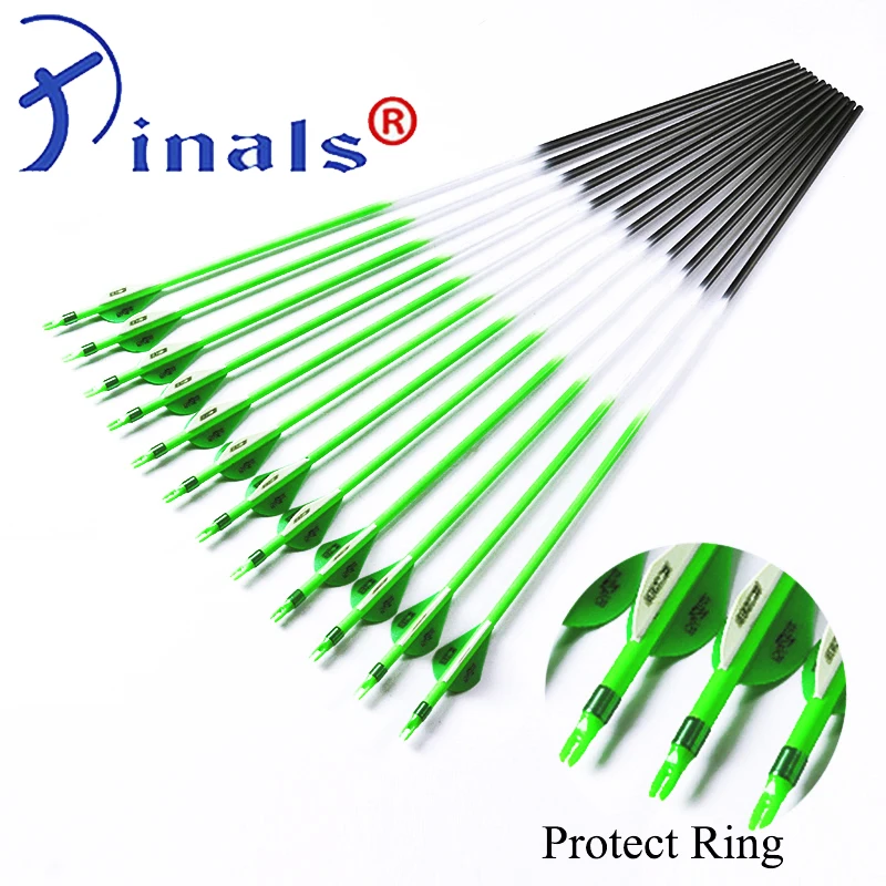 

Inals Spine 300 340 400 500 600 Archery Carbon Arrows ID6.2mm Shafts Vanes Bright Green Compound Recurve Bow Hunting 12PCS