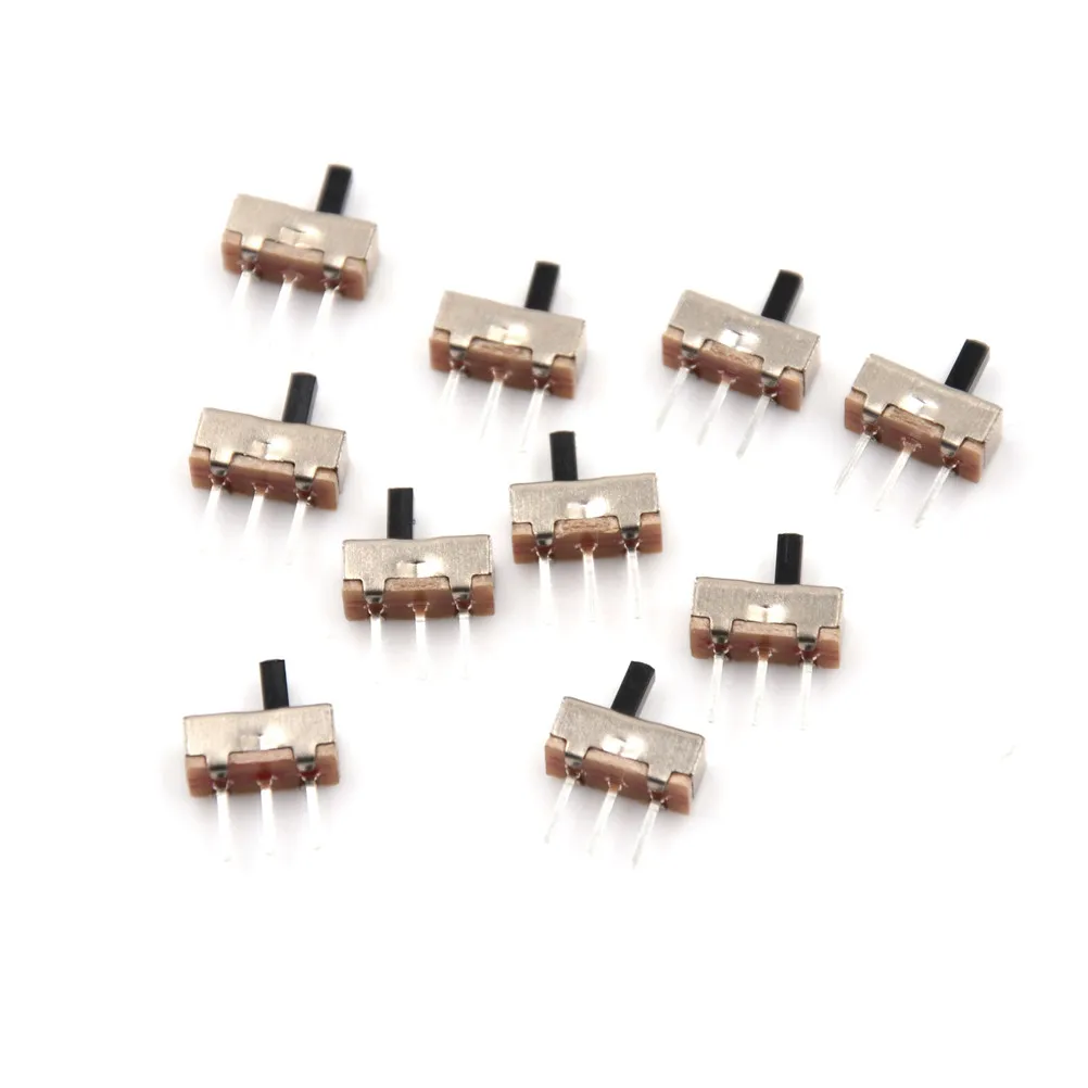

10Pcs Interruptor on-off mini Slide Switch SS12D00 SS12D00G3 3pin 1P2T 2 Position High quality toggle switch Handle length:4MM