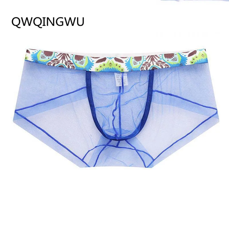 

Men Underwear Boxers Sexy Mesh Transparent Men Boxer Underwear Gay Low waist Underwear Shorts Boxer Slip Homme Panties