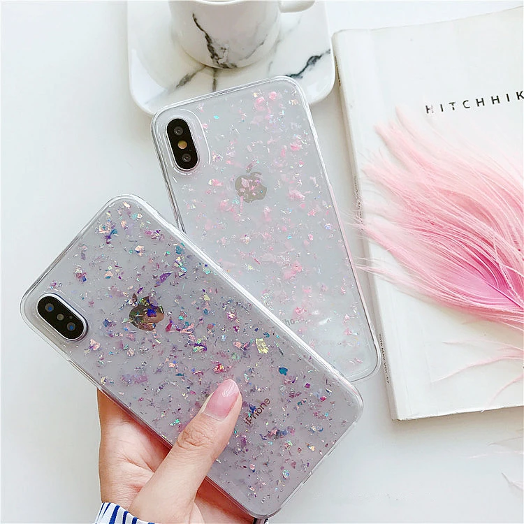 Чехол для iPhone 11 Pro MAX XR XS Max блестящий чехол с блестками X 8 7 6 6S Plus прозрачный мягкий