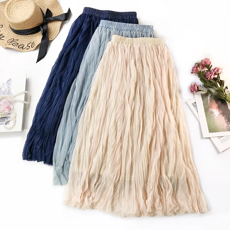 Sherhure 2019 Summer Women Skirts Stretch High Waist Women A-Line Midi Skirt Faldas Jupe Femme Boho Women Skirt Saia