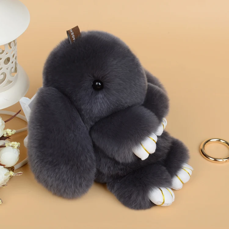 

Hot 100% Natural Rex Rabbit Fur Bags Pendant Key Chains, Dim Rabbit BE-1611 Free Shipping