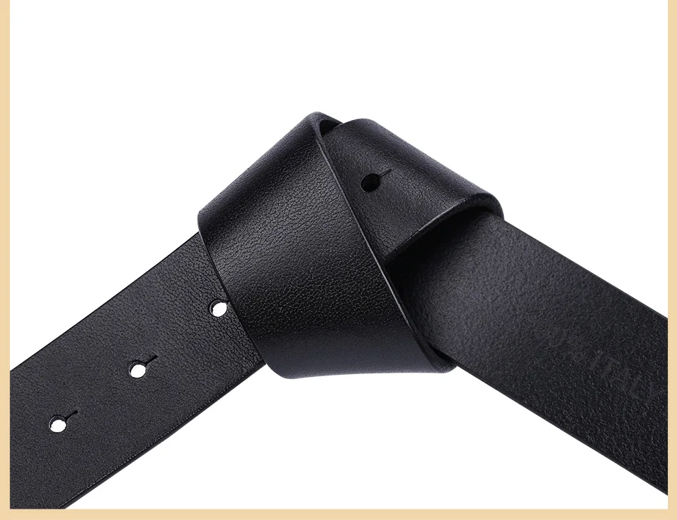 BIGDEAL Diy belt genuine leather without buckle replace belt cowskin leather belt body Pure color Smooth buckle cowhide waistban