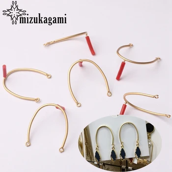 

Alloy Golden Metal U Shape Geometric Earrings Base Connectors Linkers 29mm 6pcs/lot For DIY Tassel Earrings Making Accessories