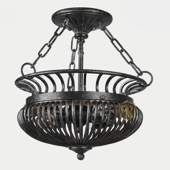 

Beautiful Cafe light retro iron ceiling lamp bedroom study lamp European style antique village decoration lamp ya72929