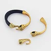 2 Sets Antique Gold Long Snake Head Tail End Caps Hook Clasp for 8.5*5.5 Leather Cords Bracelet Bangle Jewelry Findings ► Photo 1/2