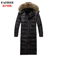 Size M-8XL Plus Long Winter Jackets Mens Light Down Men White Duck Down Jacket Down Parka Mens Jacket Genuine Fur Luxury Brand