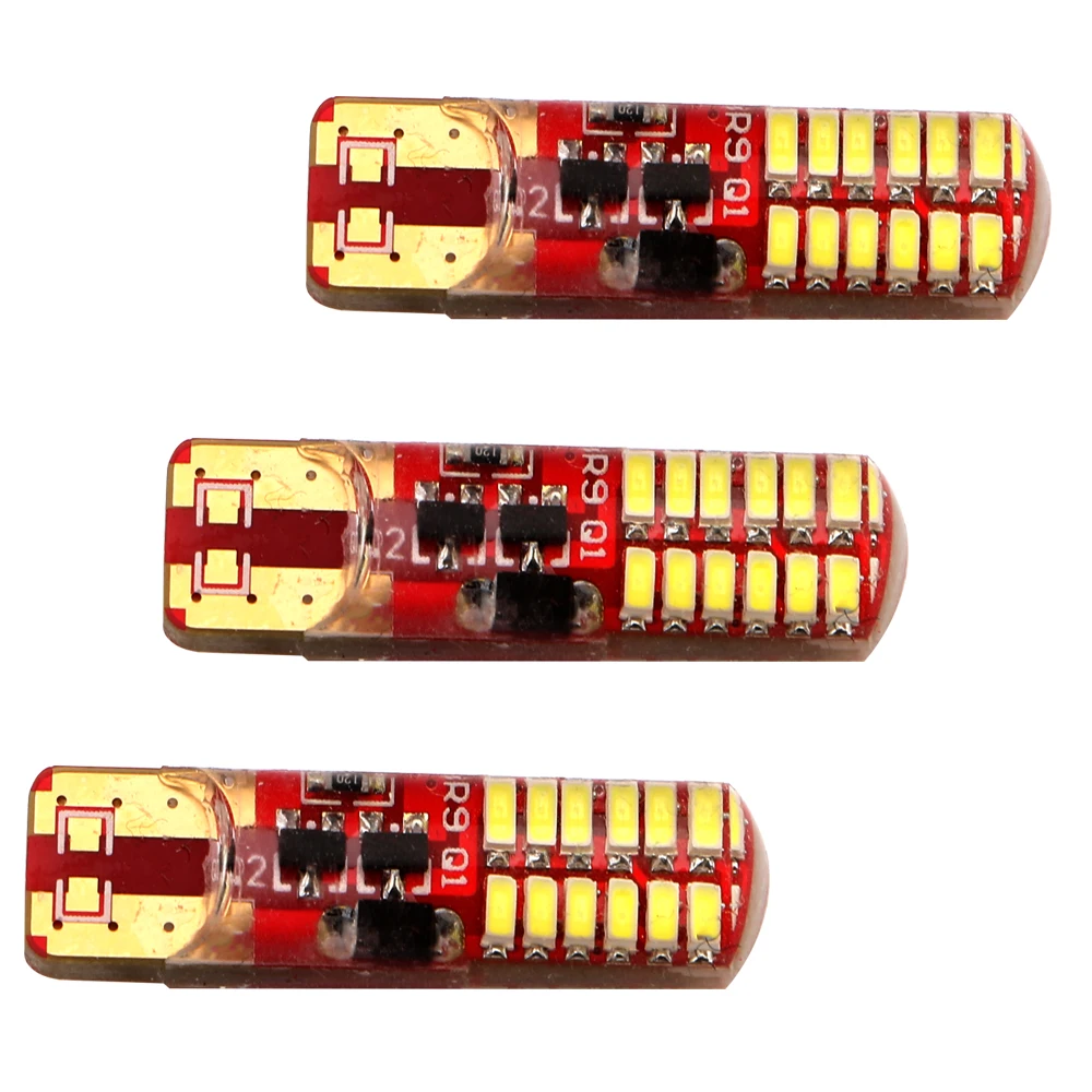 30X T10 W5W 3014 24 SMD LED силикагель холодный белый свет 194 168 вспышка стробоскоп дверь