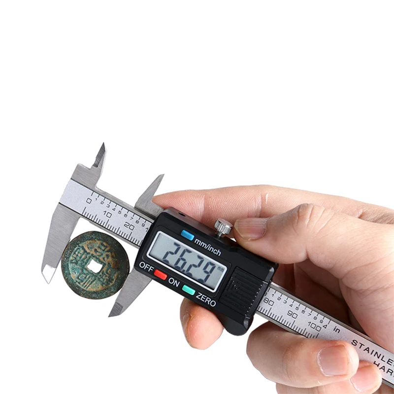 Online 0.01mm Accuracy LCD Digital Vernier Caliper 150mm 6inch Stainless Steel Micrometer Calipers Micrometro Paquimetro