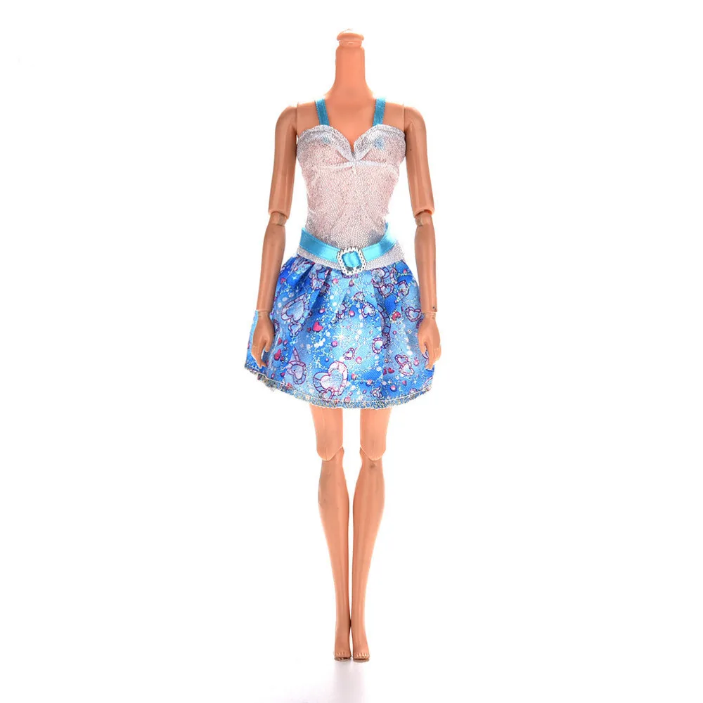 

Sequin Cartoon Heart Print Patchwork Dress for Dolls Dolls Summer Doll Princess Clothing Mini Dolls Tank Dress 1 Pc