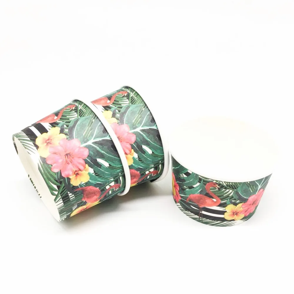 

10pcs/lot pink flamingo ice cream cup flamingo cups baby shower party supplies flamingo theme disposable paper cups