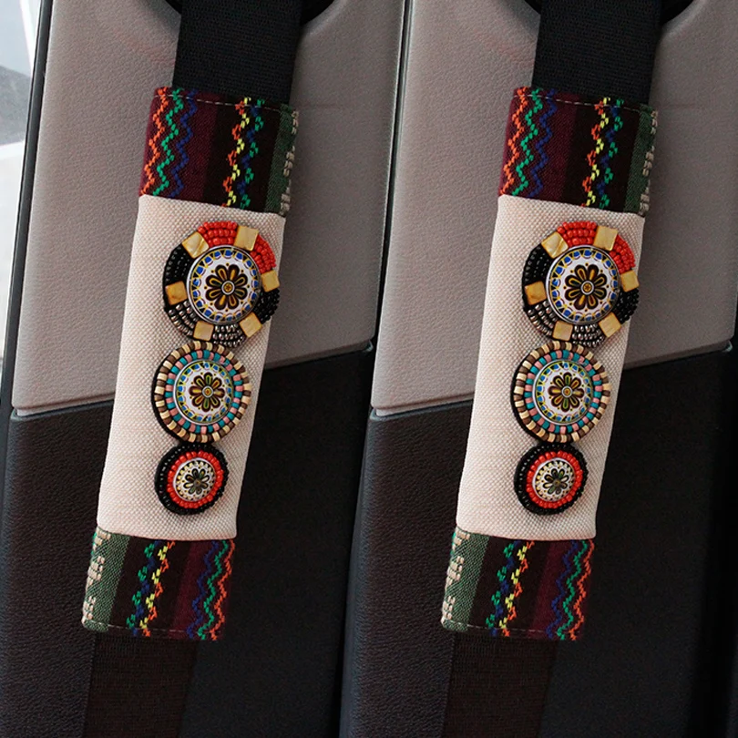Luxury-Beaded-Car-Interior-Accessories-Steering-Wheel-Cover-Handbrake-Gear-Shift-Covers-Set-Flax-Beige-9