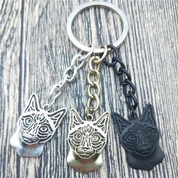 

New Siamese Cat Key Chains Fashion Pet Cat Jewellery Trendy Siamese Cat Car Keychain Bag Keyring For Women Men