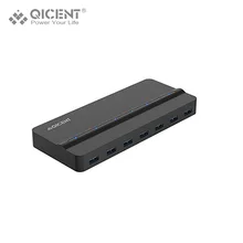 Qicent 7 Порты и разъёмы USB 2.0/3.0 концентратор Super Скорость внешний сплитер концентратор с 12 В Адаптеры питания для ПК USB флэш-памяти