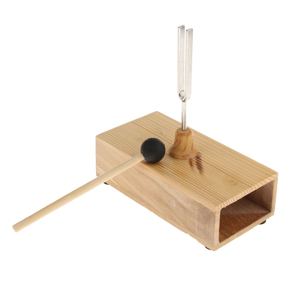 440HZ Tuning Fork + Hammer Ball + Wooden Resonant Box Diagnostic For Acoustic Instrument Set